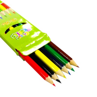 Factory Direct Sales 6 color custom Wholesale Low Cost kids Non-toxic rainbow color pencil