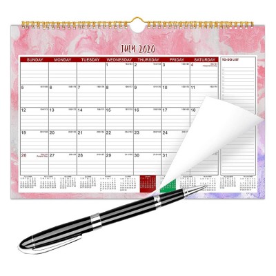 Cheap price high quality 2021 custom design spiral wire o agenda type wall monthly calendar printing