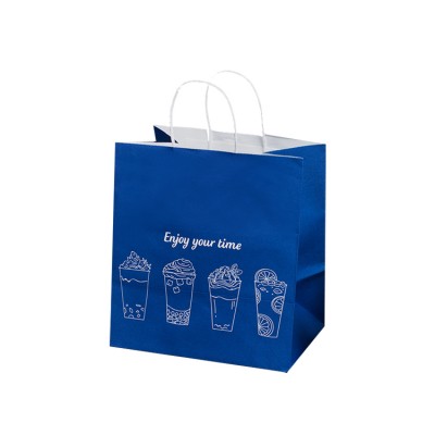 Factory Manufactured  colorful logo food kraft shopping paper bag printing